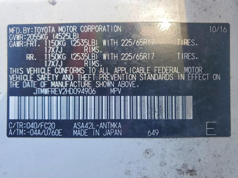 2017 Toyota Rav4 xle