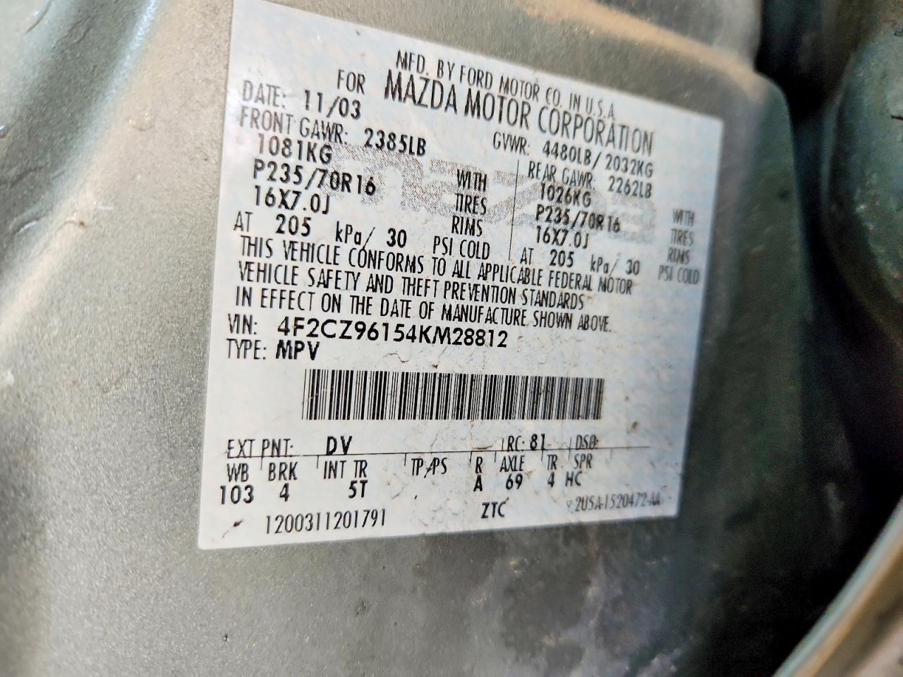 2004 Mazda Tribute es