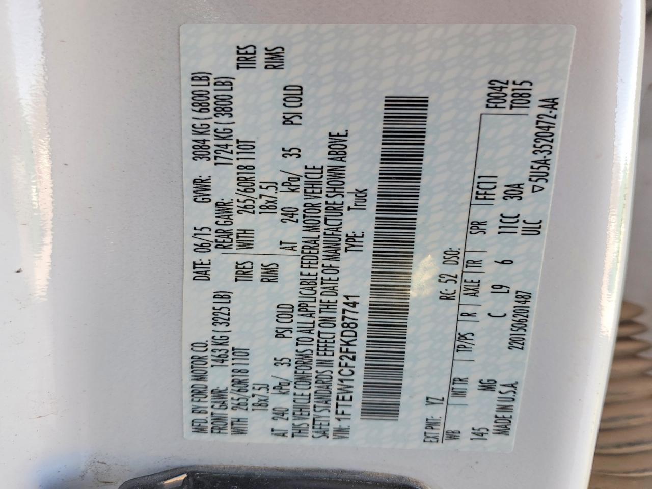 2015 Ford F150 Supercrew