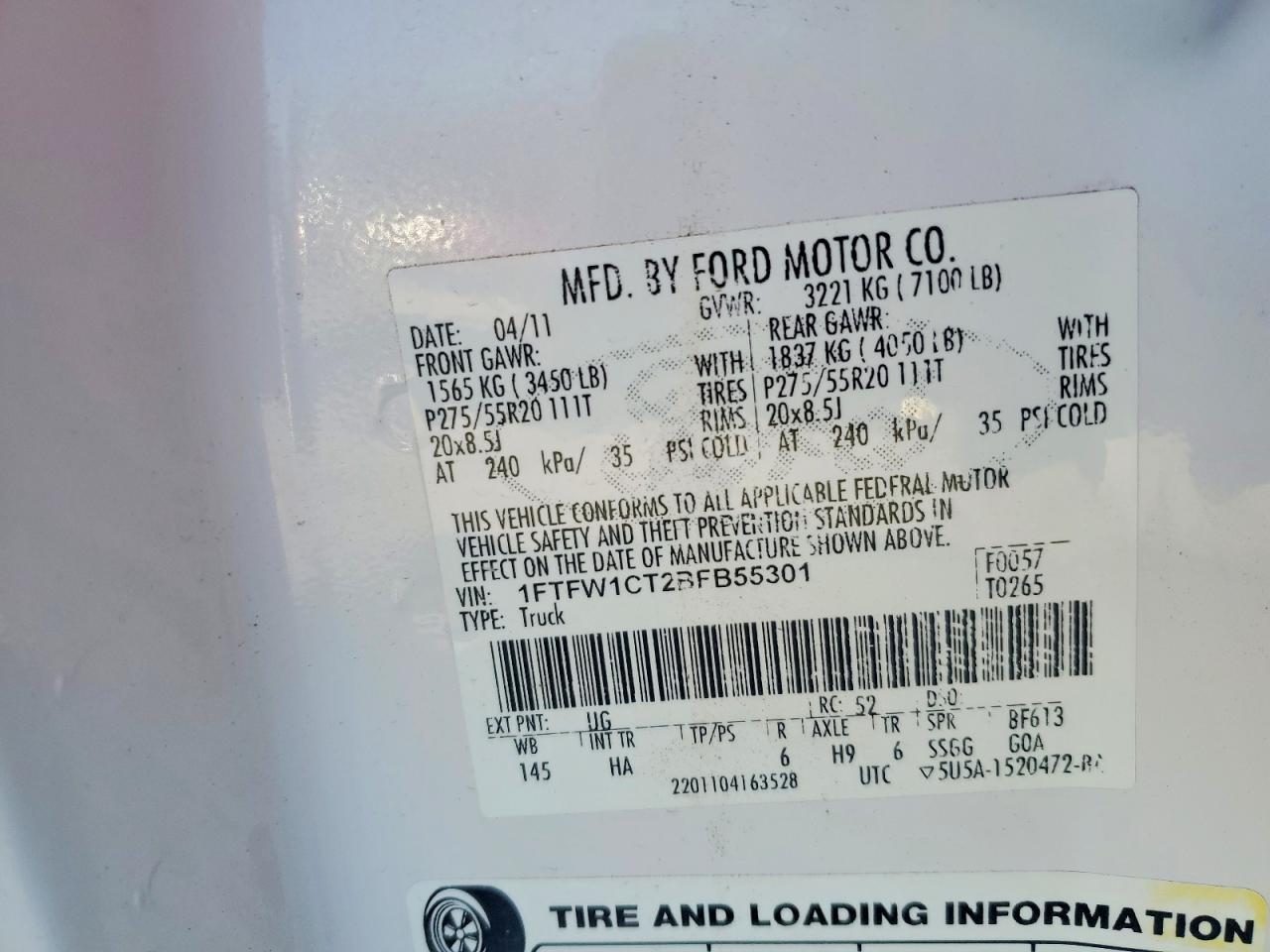 2011 Ford F150 Supercrew