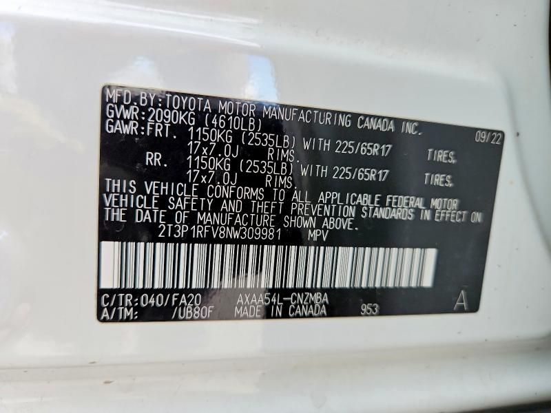 2022 Toyota Rav4 xle