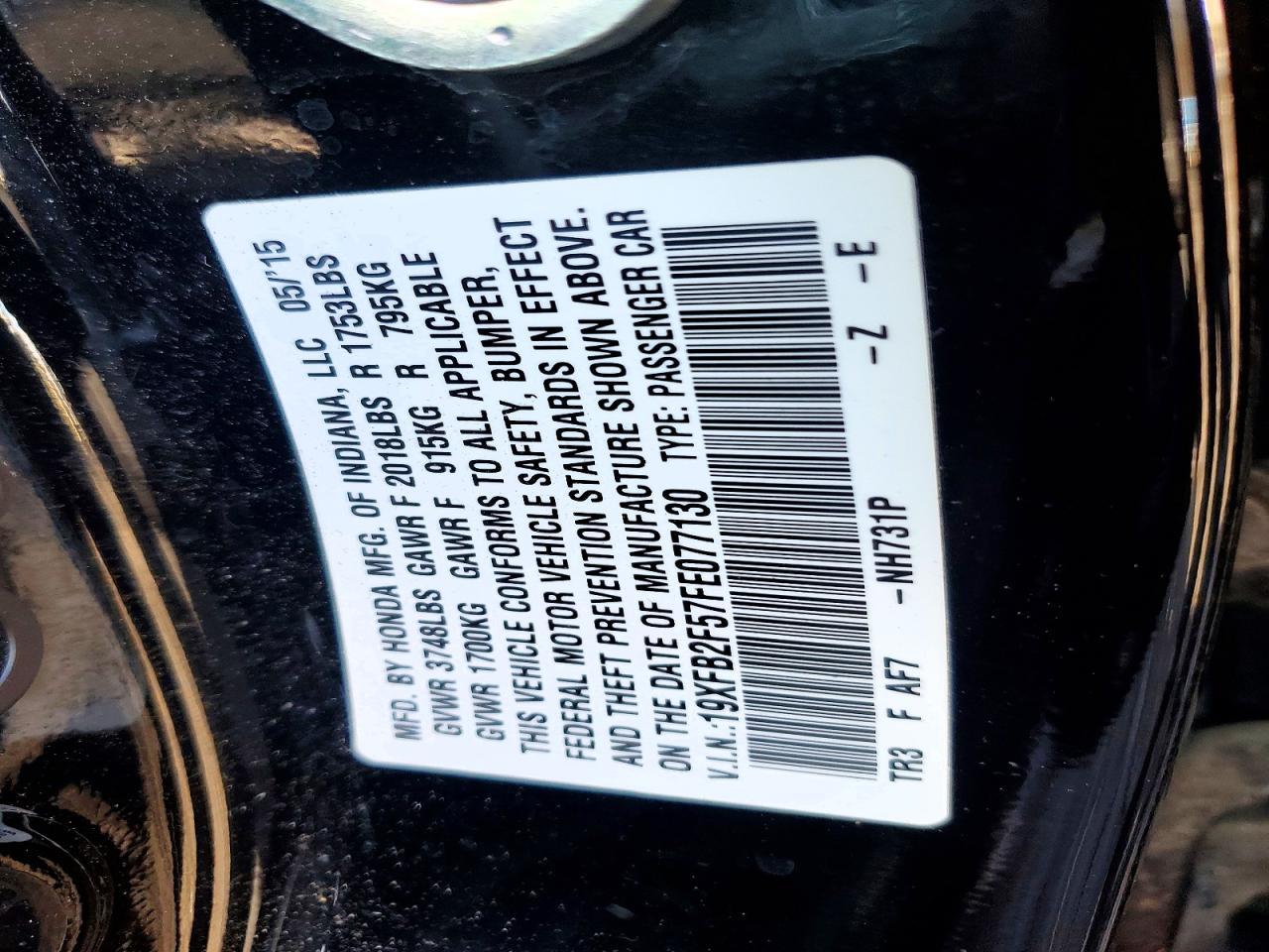 2015 Honda Civic lx