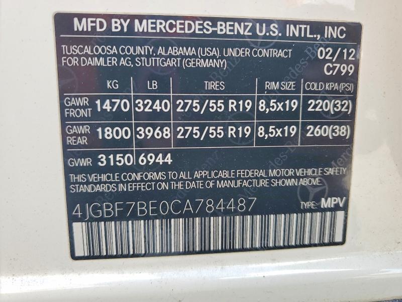 2012 Mercedes-Benz Gl 450 4matic