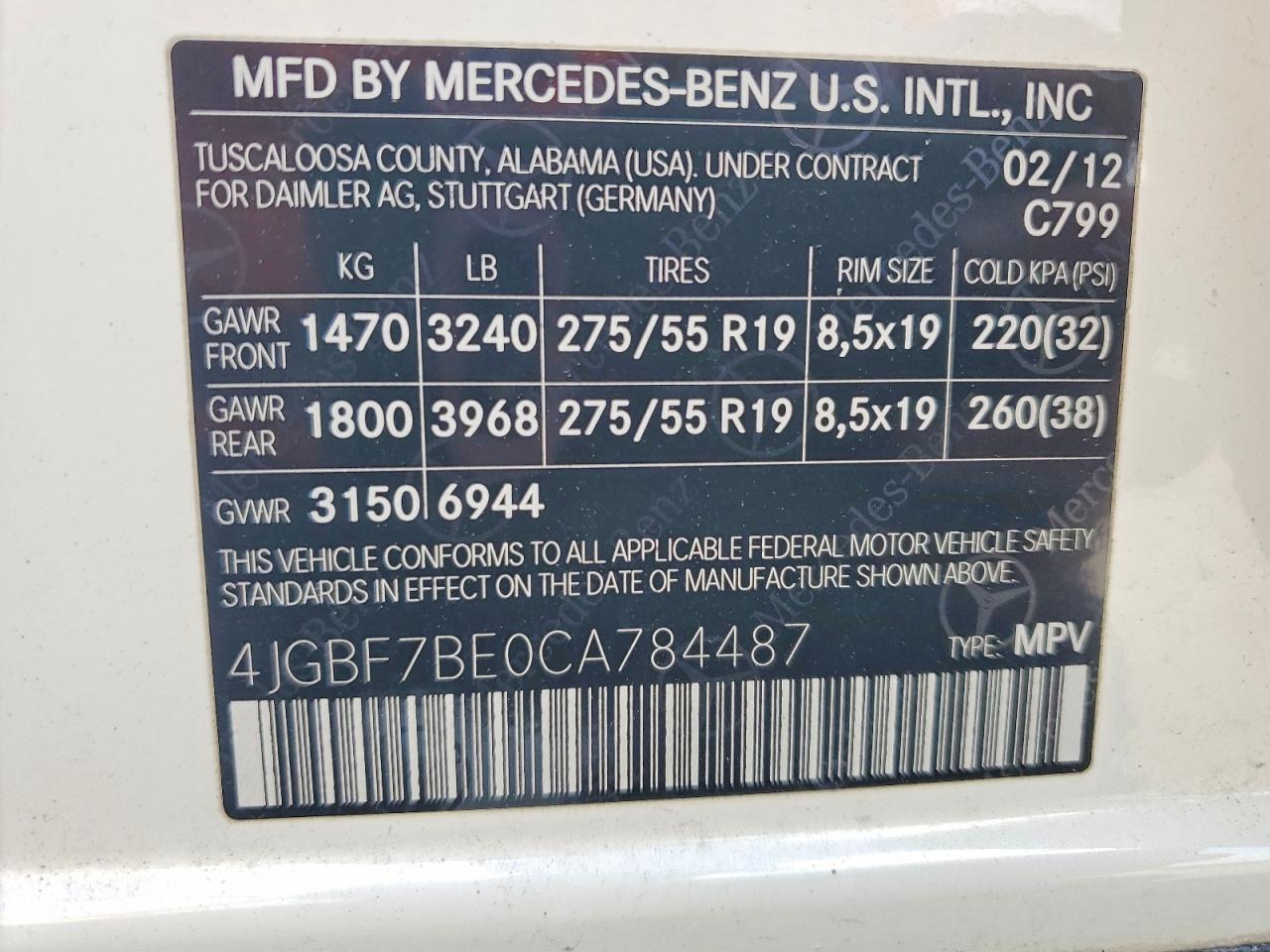 2012 Mercedes-Benz Gl 450 4matic