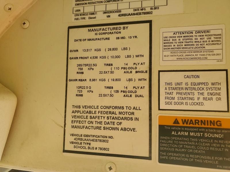 2014 Ic Corporation CE Series School-School Bus