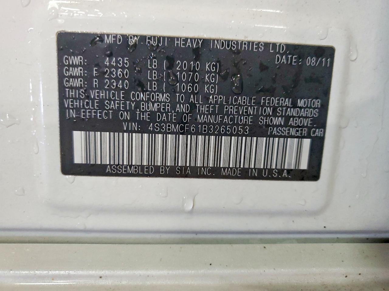 2011 Subaru Legacy 2.5i Premium