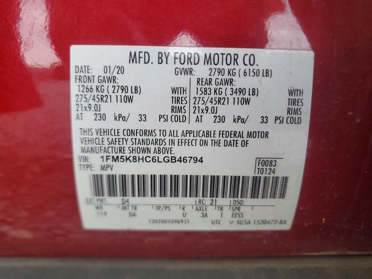 2020 Ford Explorer Platinum