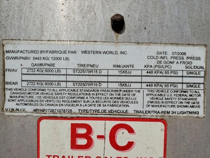 2007 Western World Livestock Trailer