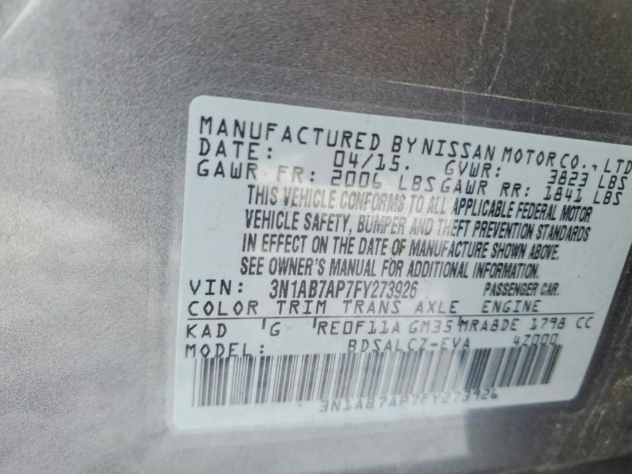 2015 Nissan Sentra s