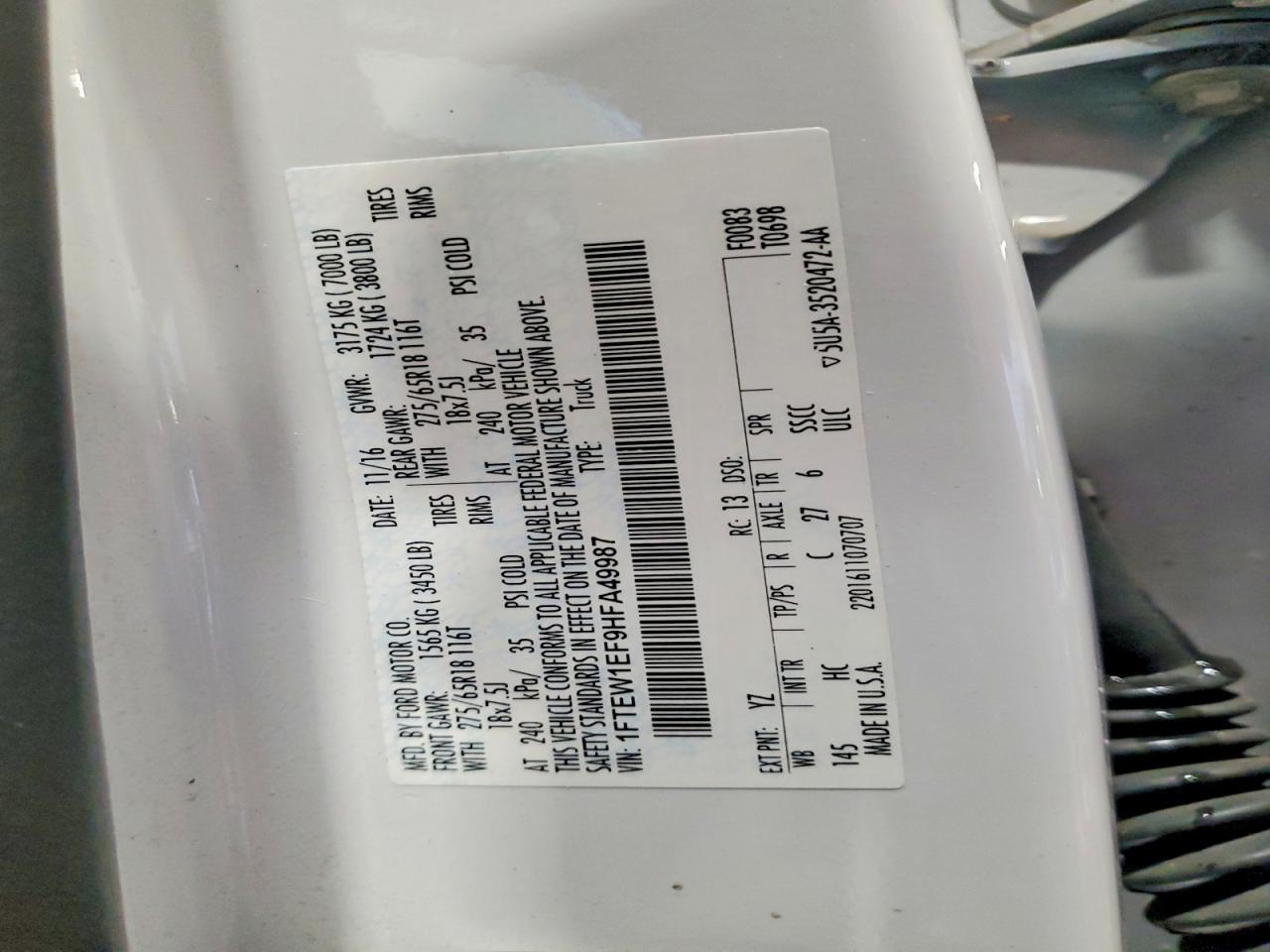 2017 Ford F150 Supercrew