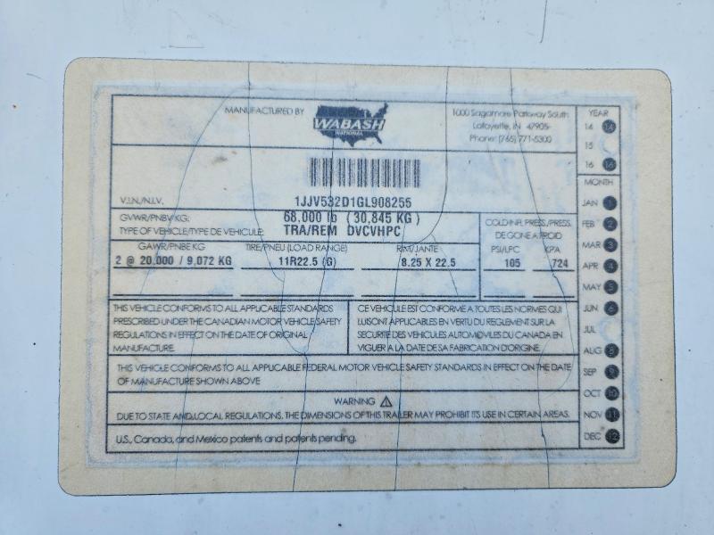 2016 Wabash Dvcvhpc  DRY Van Trailer