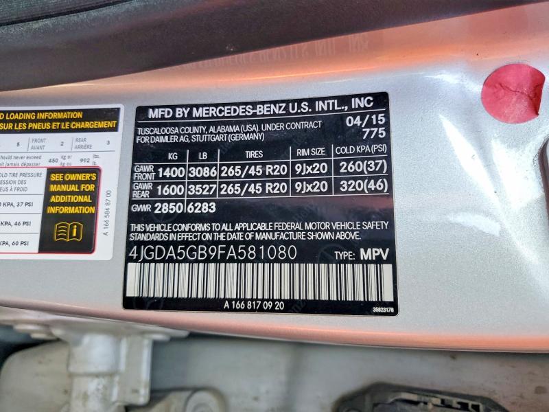2015 Mercedes-Benz Ml 400 4matic