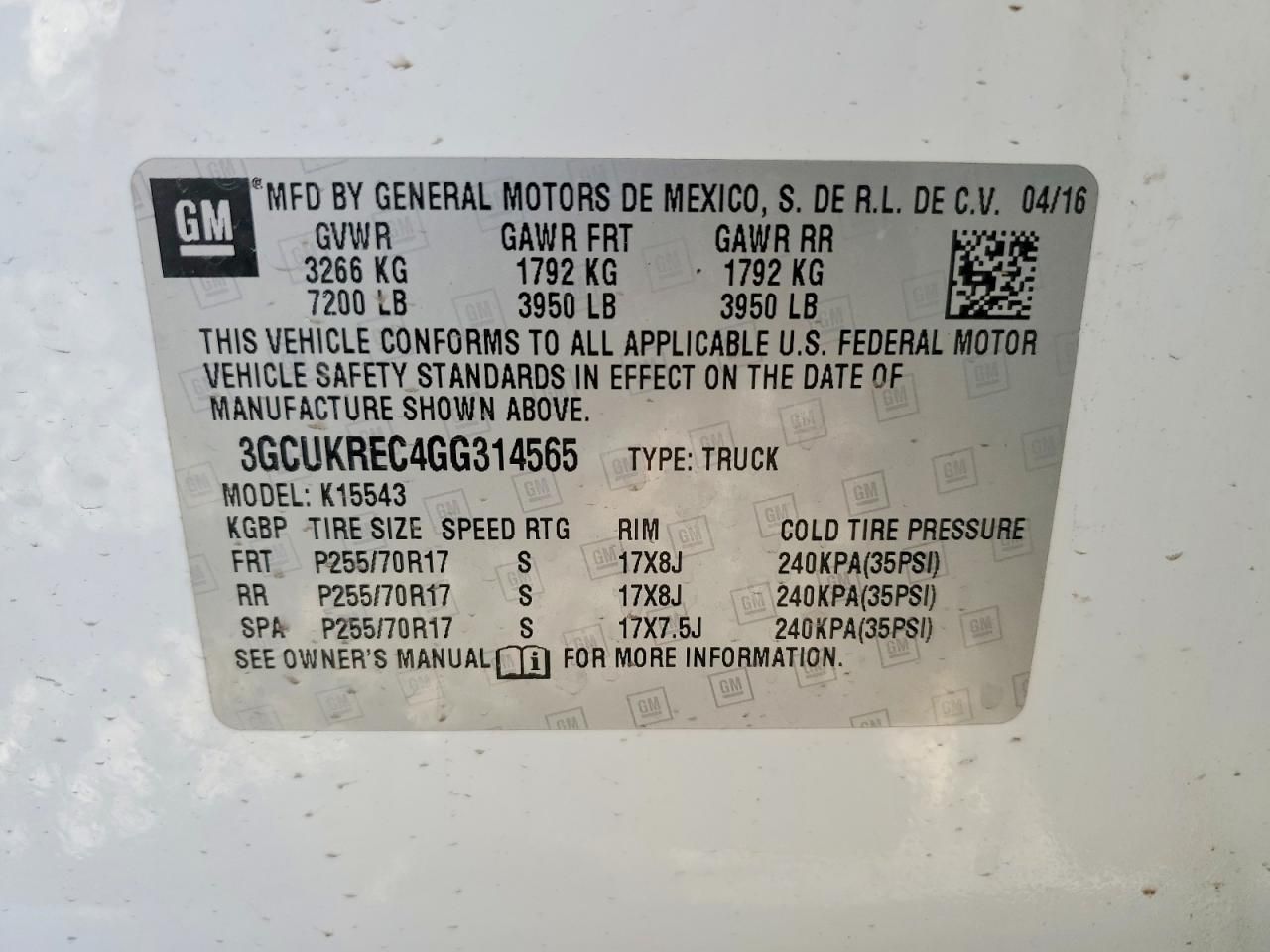 2016 Chevrolet Silverado K1500 lt