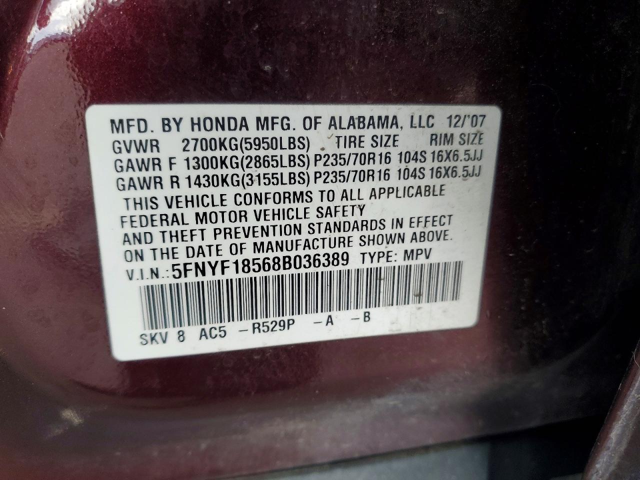 2008 Honda Pilot exl