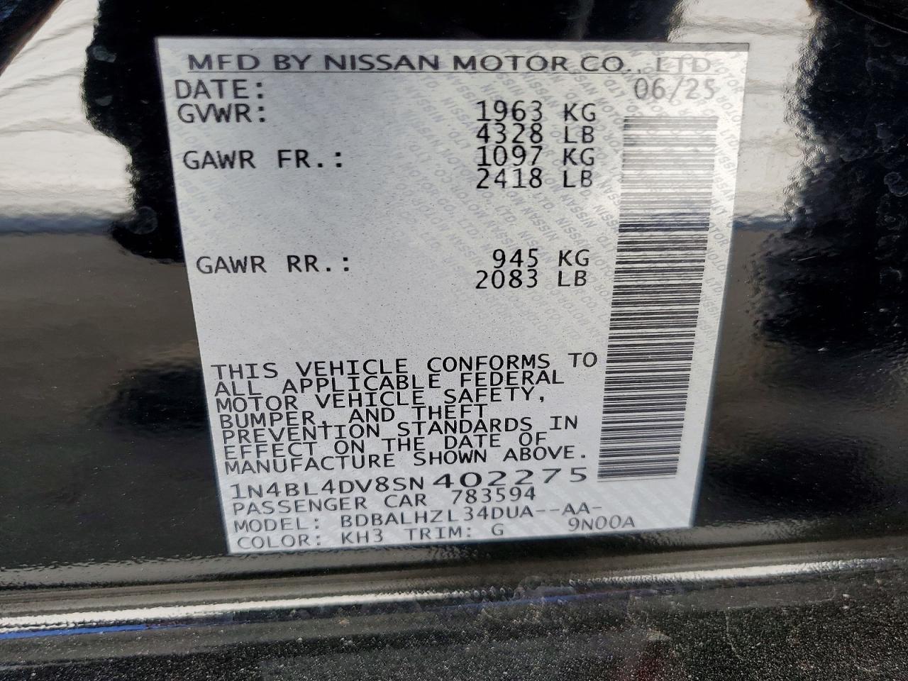 2025 Nissan Altima sv