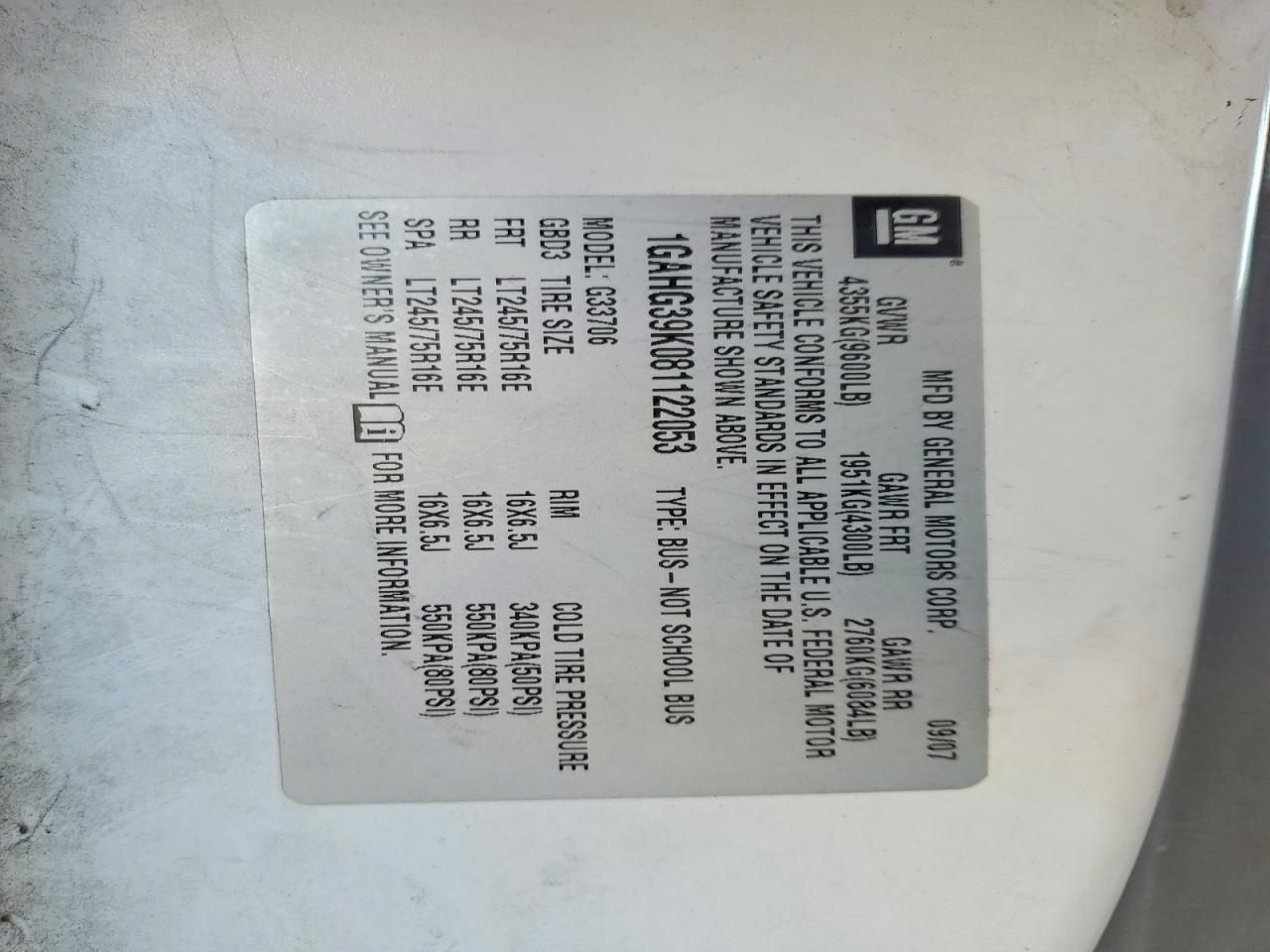 2008 Chevrolet Express G3500