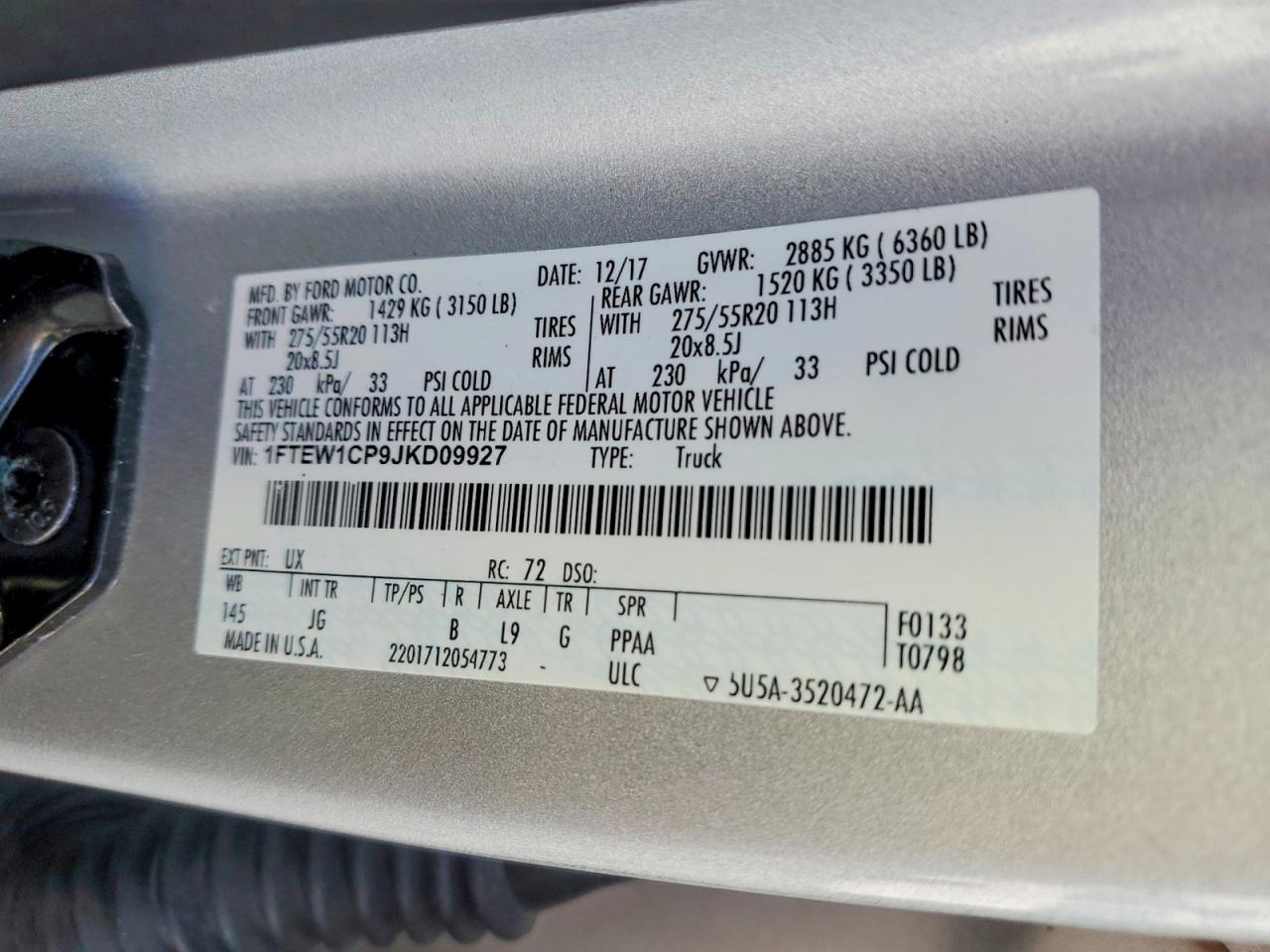 2018 Ford F150 Supercrew