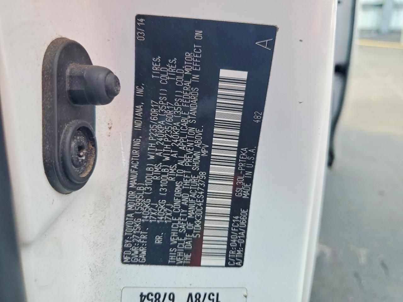 2014 Toyota Sienna le