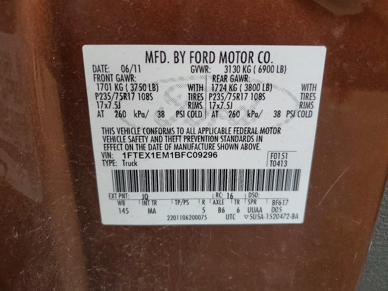 2011 Ford F150 Super cab