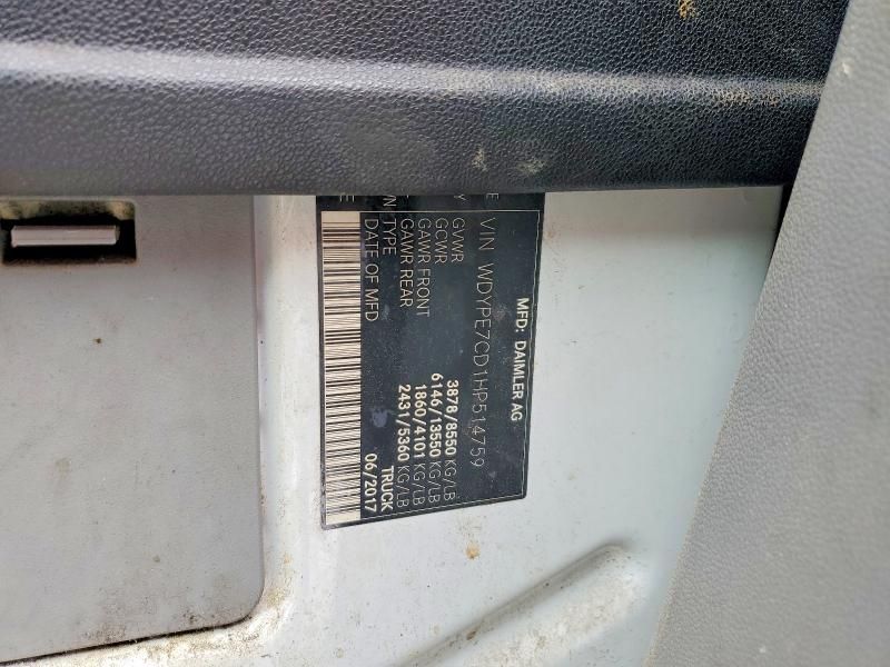 2017 Freightliner Sprinter 2500 2WD V6 Tdsl Cargo 3.0L Worker Standa