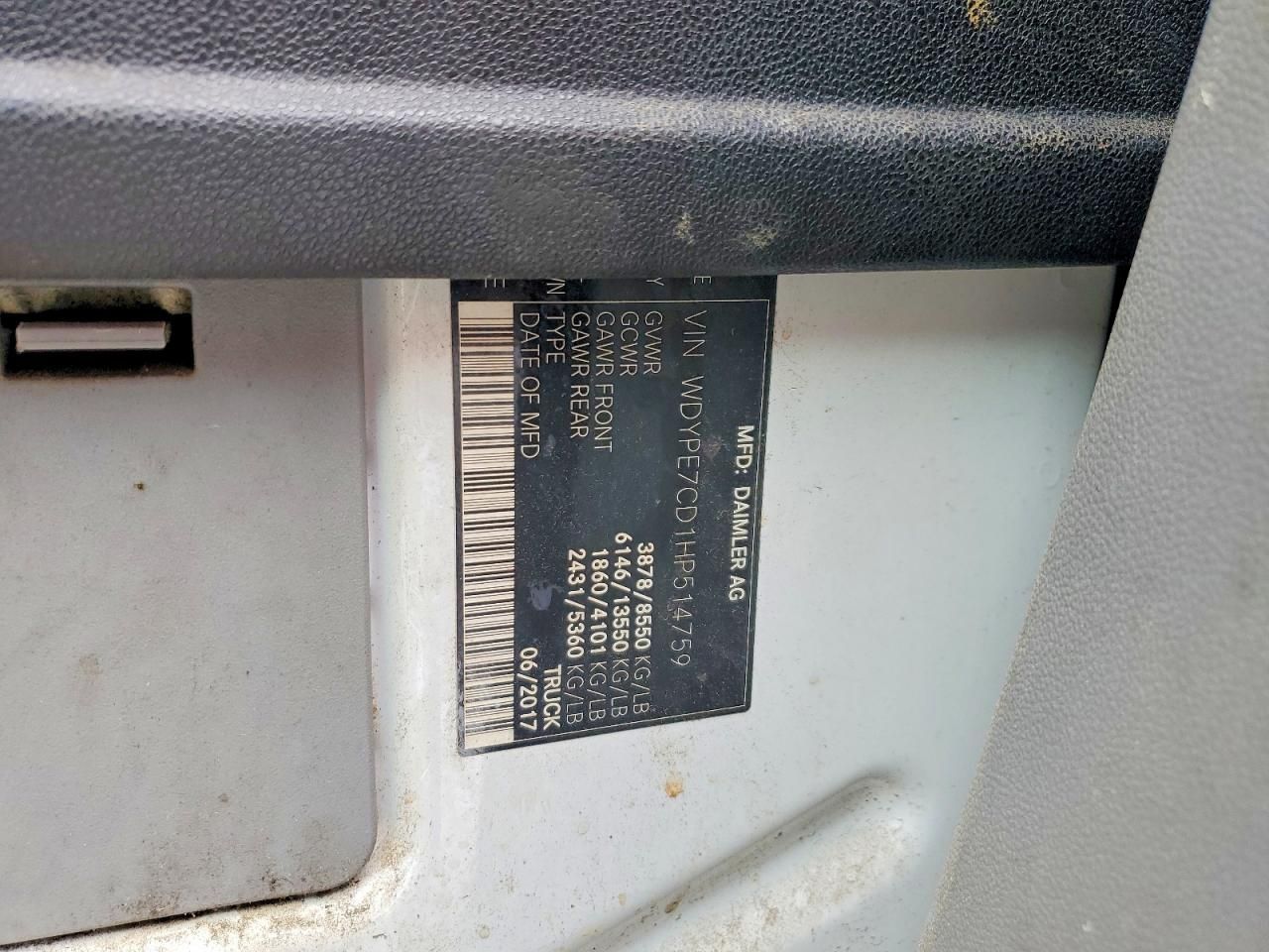 2017 Freightliner Sprinter 2500 2WD V6 Tdsl Cargo 3.0L Worker Standa