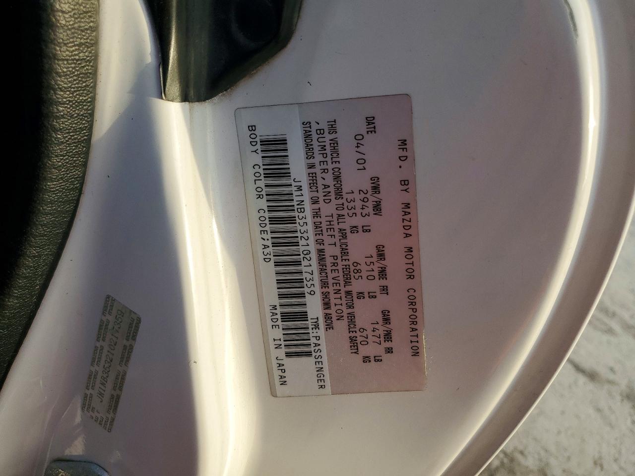 2001 Mazda Mx-5 Miata Base