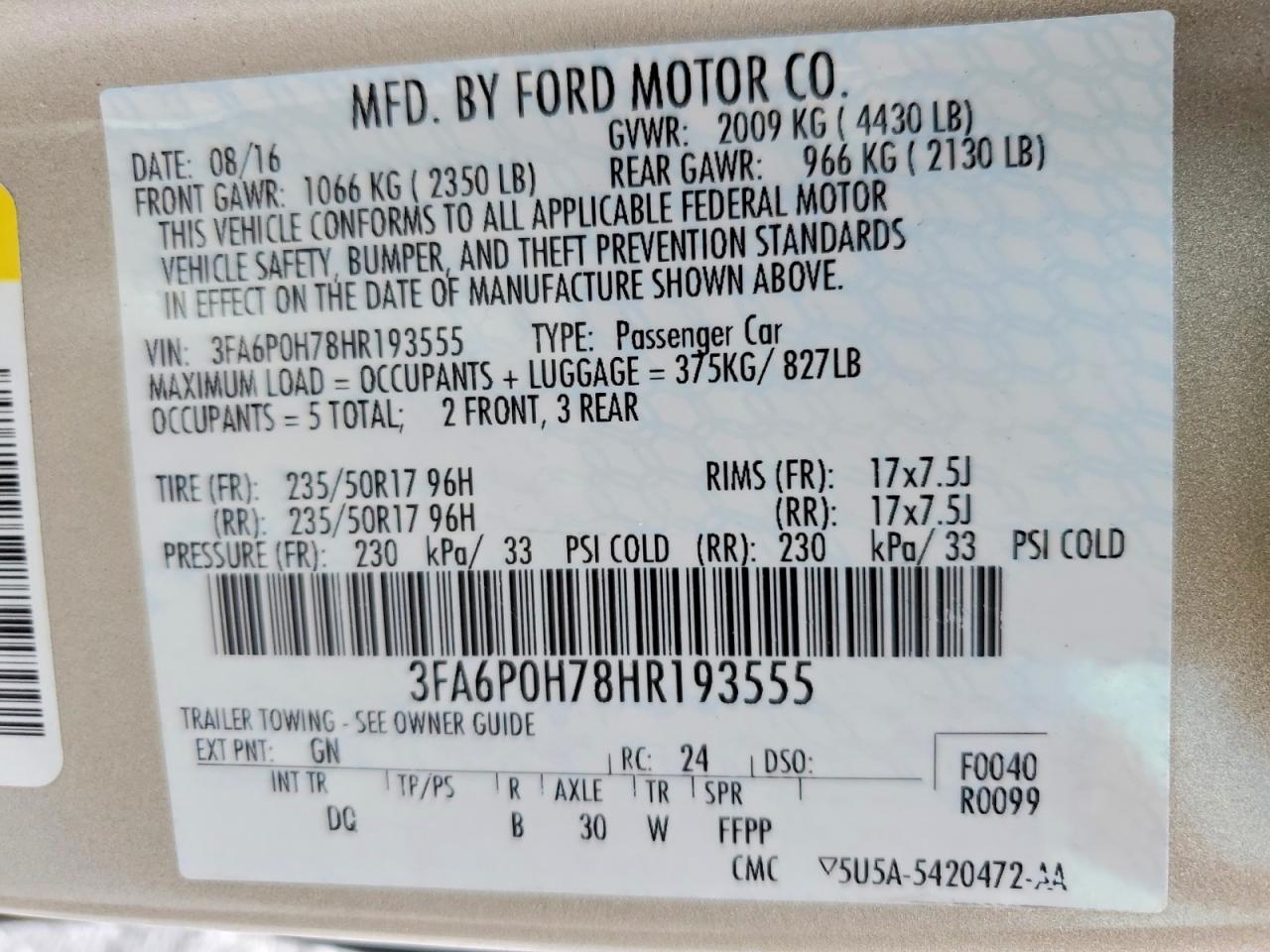 2017 Ford Fusion se