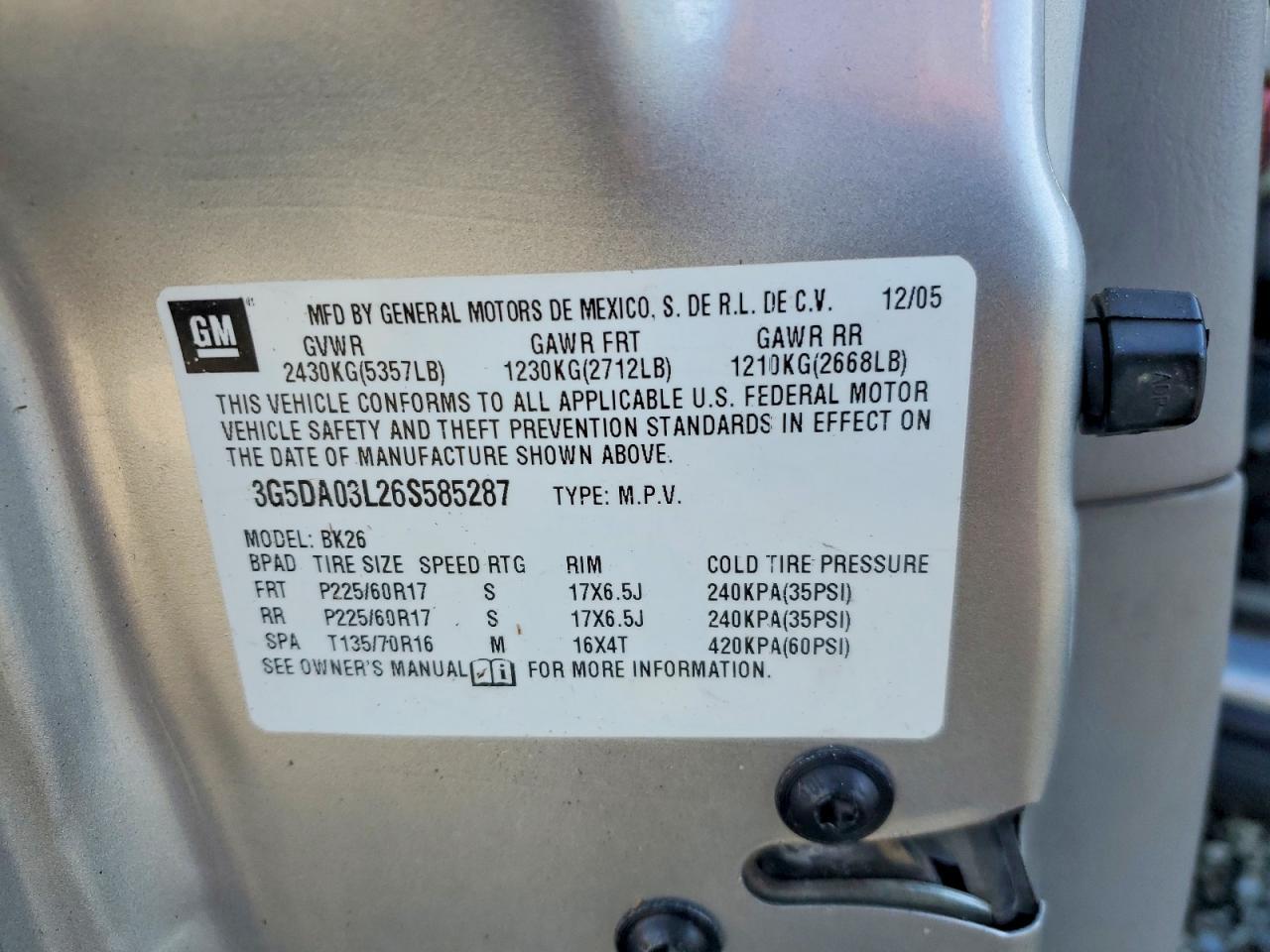 2006 Buick Rendezvous cx