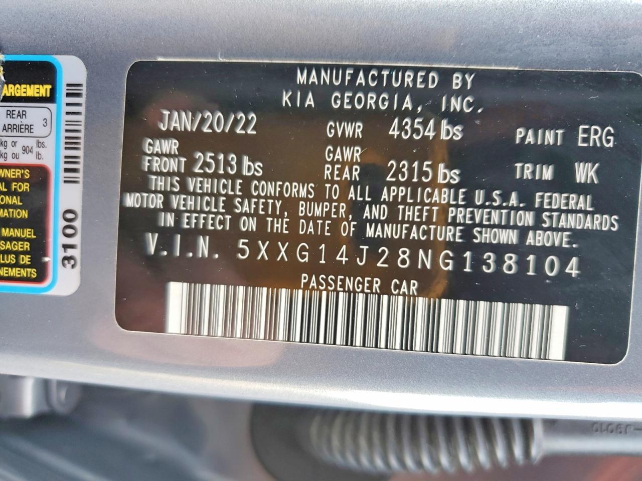 2022 KIA K5 lxs