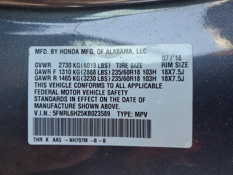 2019 Honda Odyssey lx