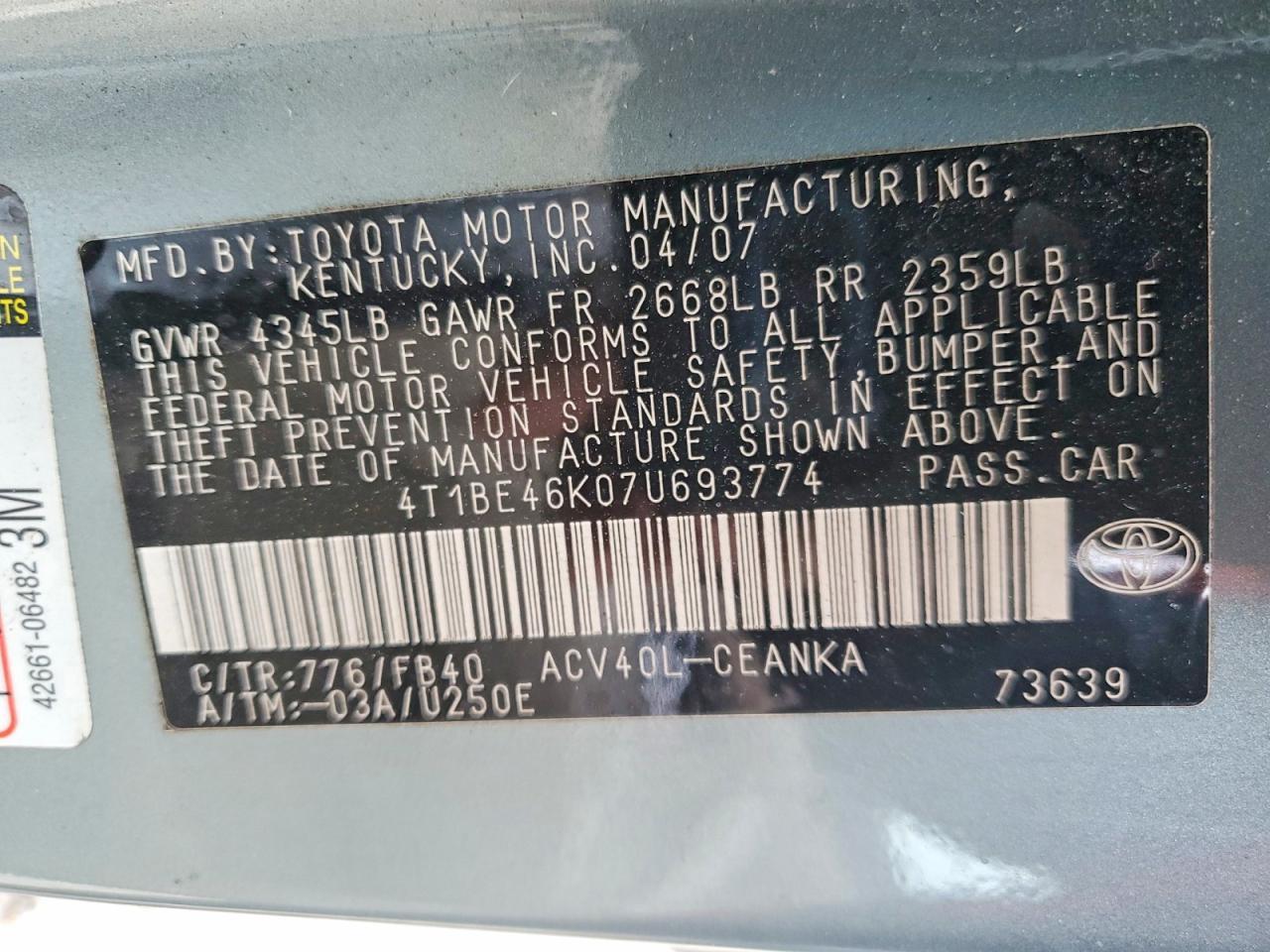 2007 Toyota Camry ce