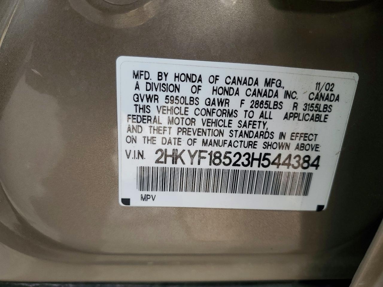 2003 Honda Pilot exl