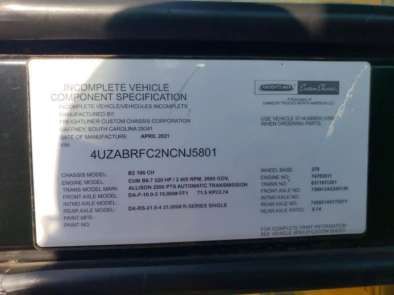 2022 Freightliner Chassis B2B