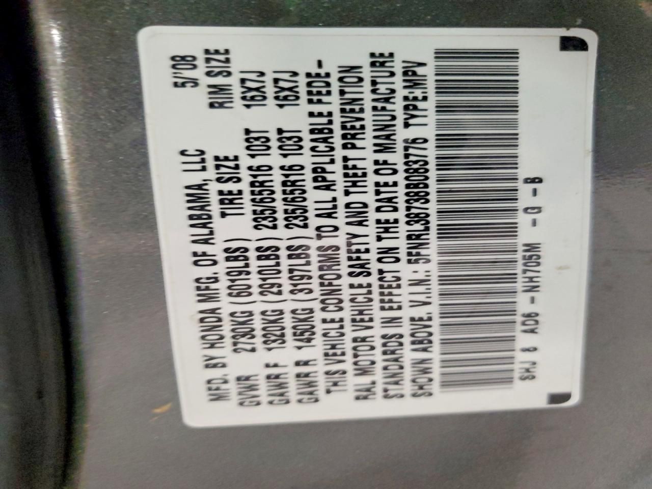 2008 Honda Odyssey exl