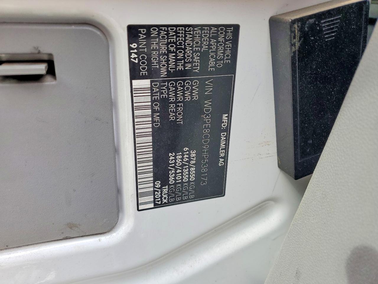 2017 Mercedes-Benz Sprinter 2500 Utility / Service van