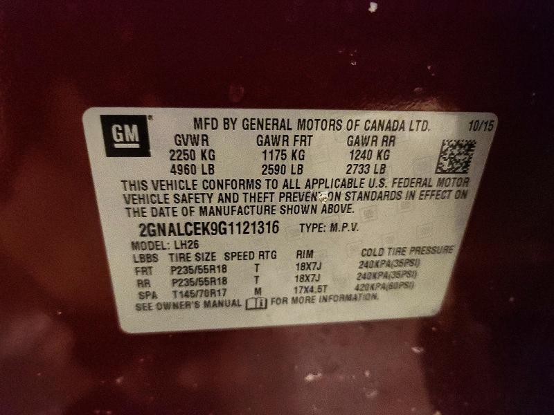 2016 Chevrolet Equinox lt