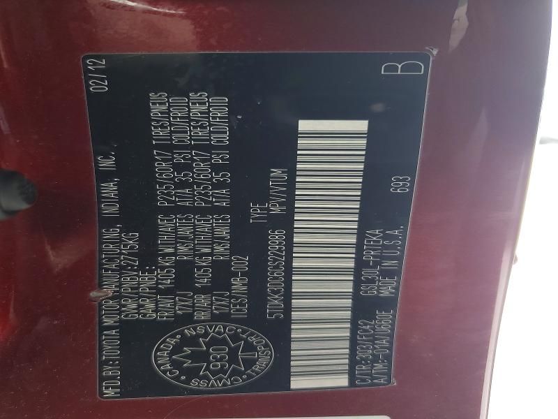 2012 Toyota Sienna le