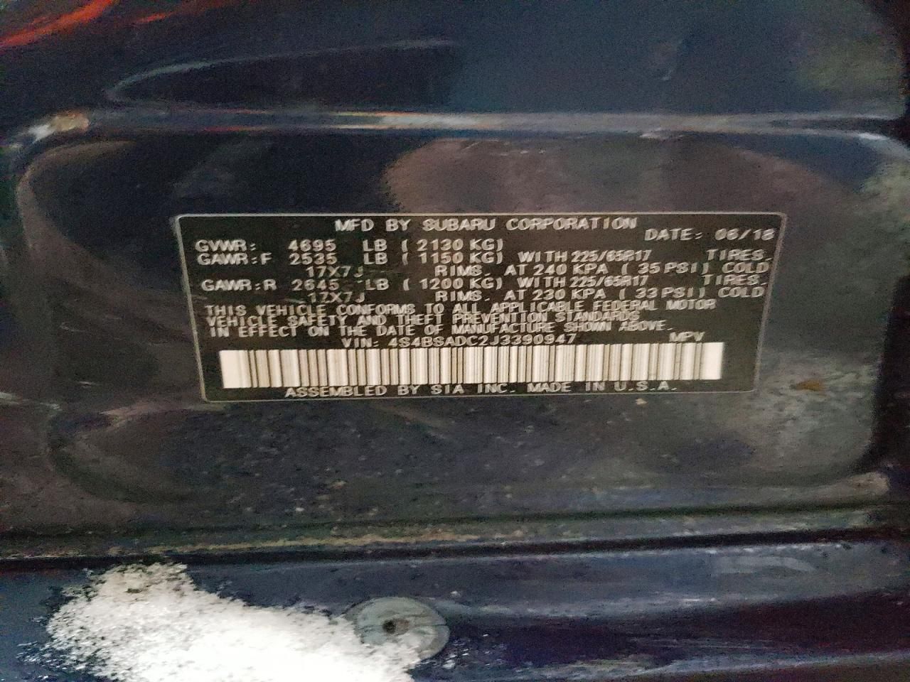 2018 Subaru Outback 2.5i Premium