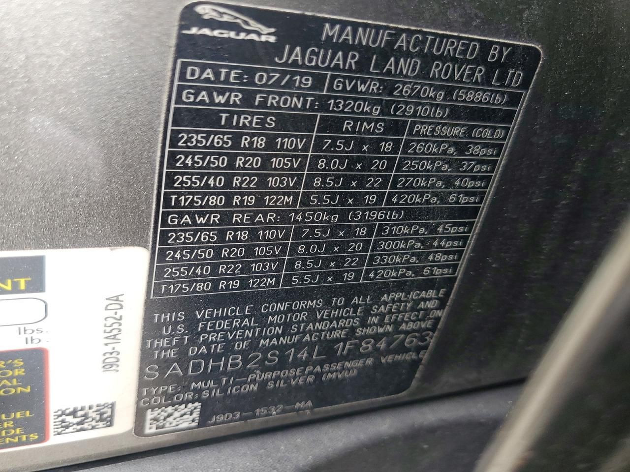 2020 Jaguar I-pace s