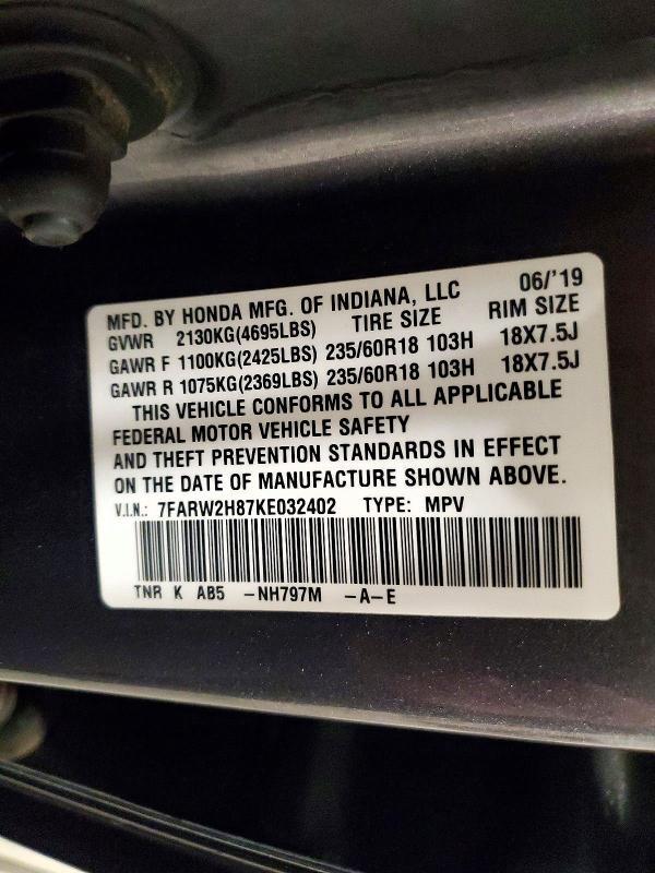 2019 Honda Cr-v exl
