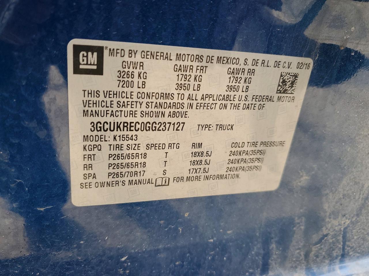 2016 Chevrolet Silverado K1500 LT