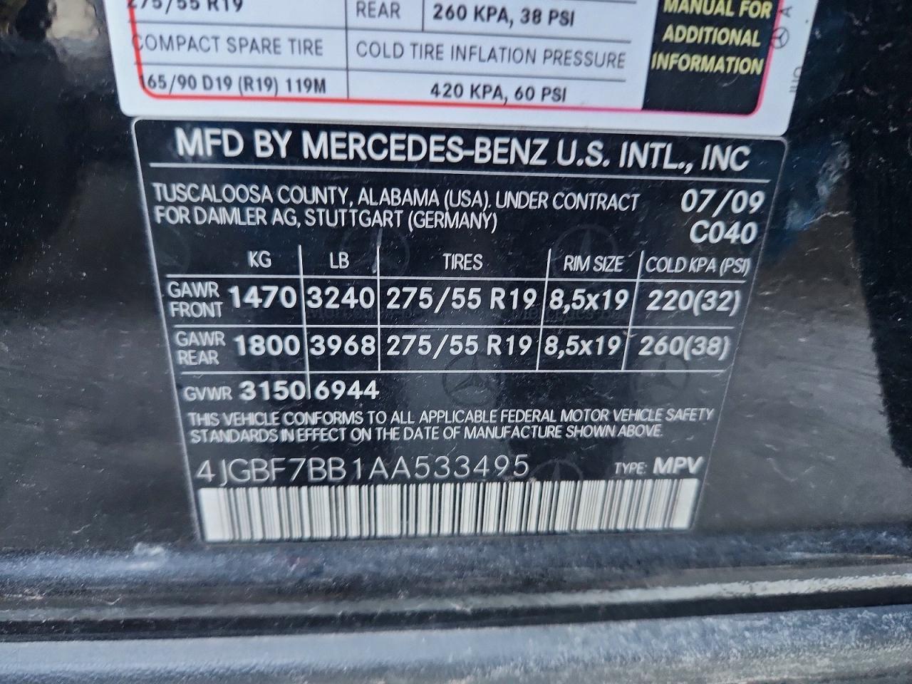 2010 Mercedes-Benz Gl 450 4matic