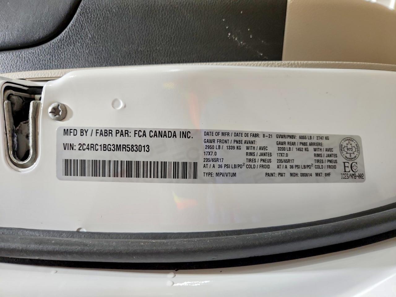 2021 Chrysler Pacifica Touring l