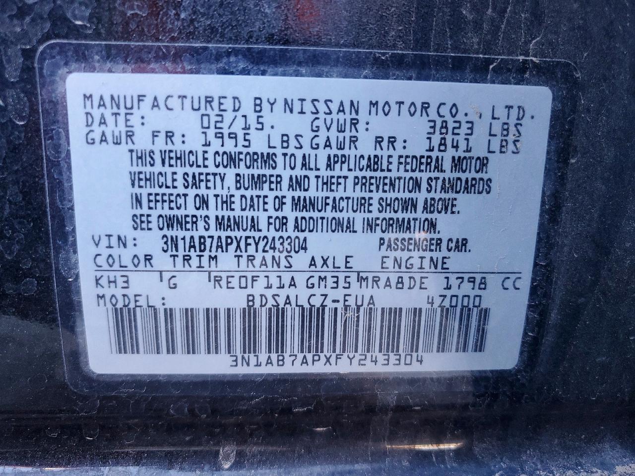 2015 Nissan Sentra s
