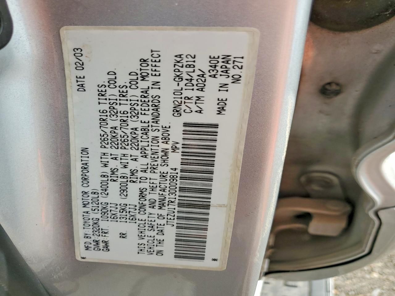 2003 Toyota 4runner Limited