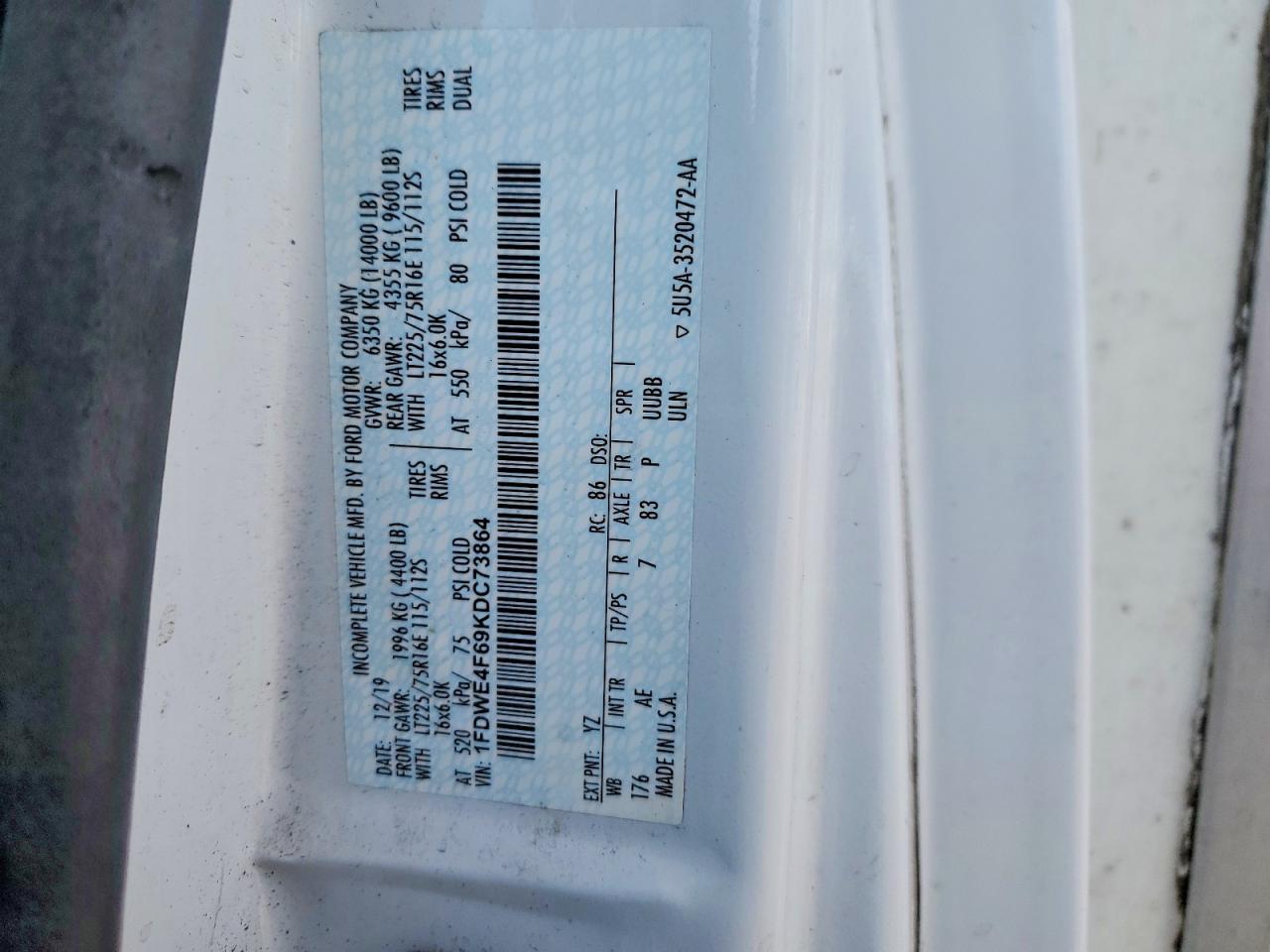 2019 Ford Econoline E450 Delivery Truck
