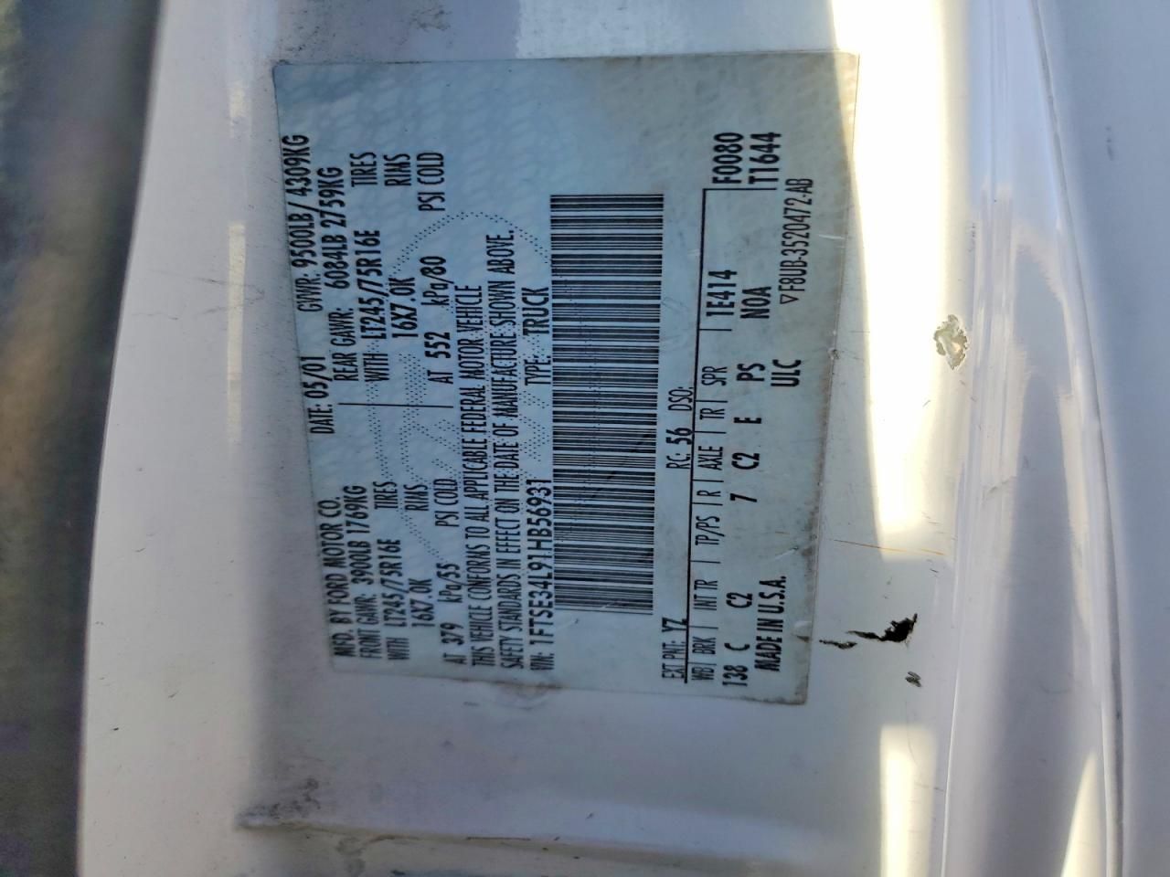 2001 Ford Econoline E350 Super Duty Van