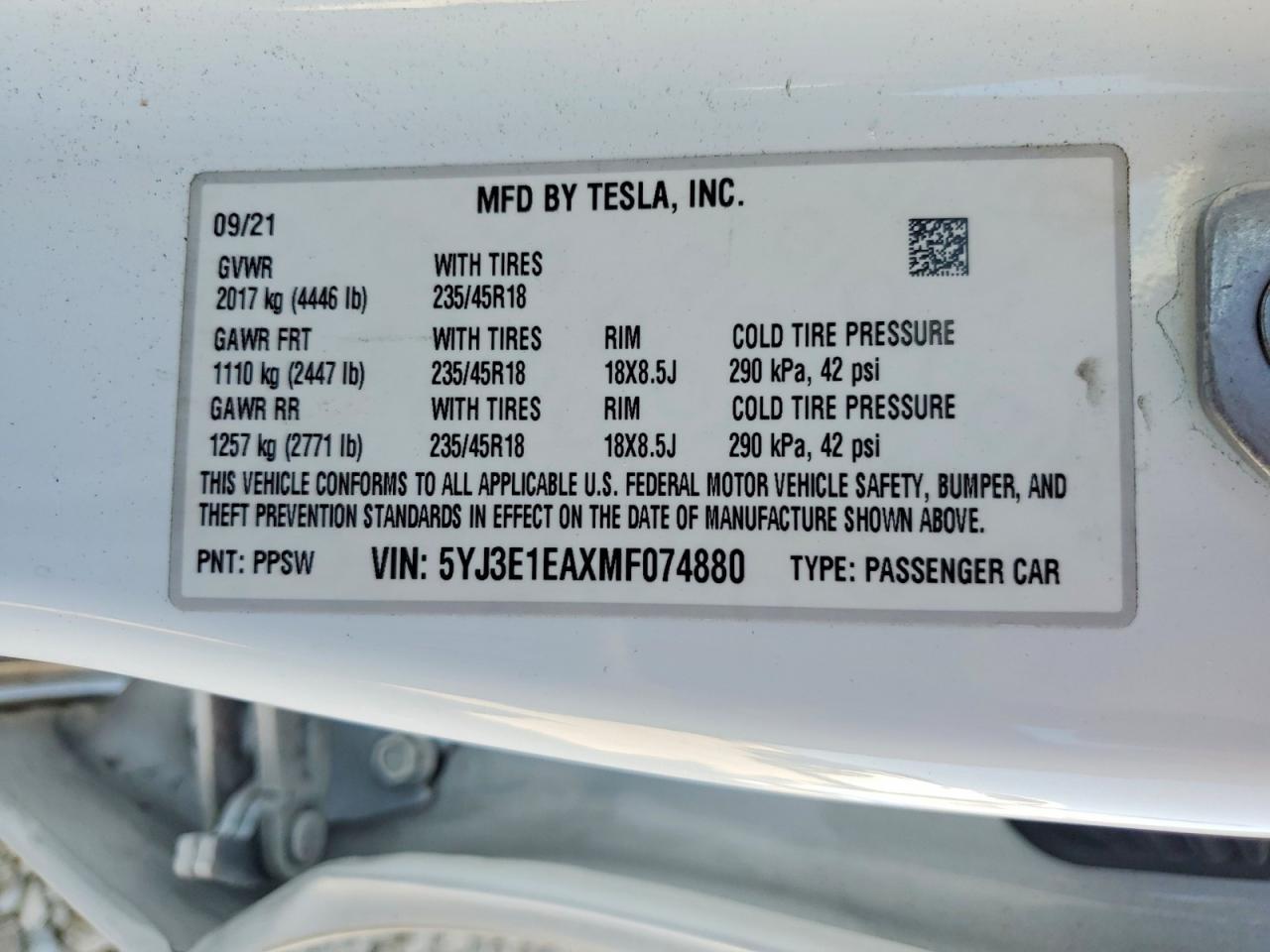 2021 Tesla Model 3