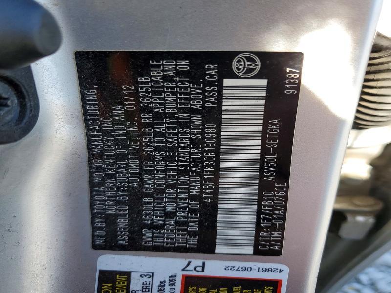 2012 Toyota Camry xle