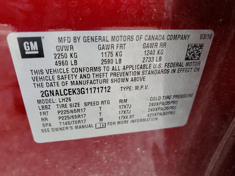 2016 Chevrolet Equinox lt